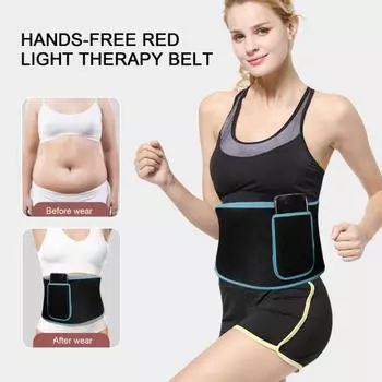 Регулируемый пояс для терапии красным светом, инфракрасная лечебная повязка без помощи рук для облегчения боли, 660 нм, 850 нм, полоски для терапии красным светом для тела US Plug синий