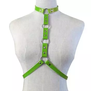 Регулируемый пояс-колье из искусственной кожи с воротником-халтершейком, поясной ремень, цепочка для тела белый