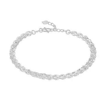 Регулируемый посеребренный браслет Элегантный ретро-стиль посеребренный женский браслет с регулируемой длиной для выпускного для нее серебряный