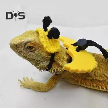 Регулируемый поводок для рептилий, ящерица, геккон, бородатый дракон, мягкая шлейка и поводок с подвижной пряжкой, принадлежности для хамелеона на открытом воздухе жёлтый