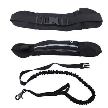 Регулируемый поводок для собак без рук, для прогулок, бега, бега, поясной ремень, сумка для поводка синий