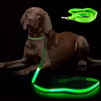 Регулируемый поводок для собак со светодиодной подсветкой, нейлоновый ночной светящийся шнур для безопасности ночью розовый