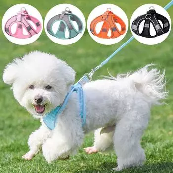Регулируемый прогулочный поводок, защитный нагрудный жилет для собак, шлейка для собак, нагрудный ремень для собак S синий