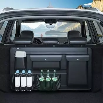 Регулируемый ящик для хранения автомобиля большой емкости на заднем сиденье, 5 сумок, органайзер для багажника, многофункциональные органайзеры из искусственной кожи для спинки автомобильного сиденья с сумкой чёрный