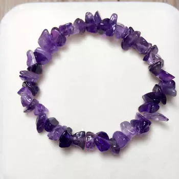 Регулируемый размер аметист натуральный драгоценный камень чипсы ювелирный браслет натуральный браслет чакр фиолетовый