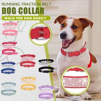 Регулируемый размер персонализированный ослепительно блестящий мягкий замшевый ошейник для собак и кошек с кристаллами и бриллиантами S чёрный