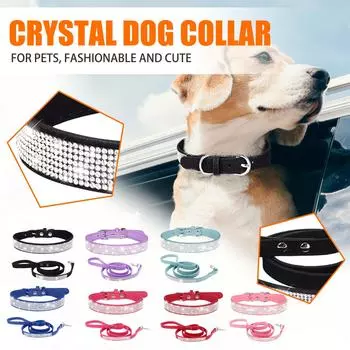 Регулируемый размер персонализированный ослепительно блестящий мягкий замшевый ошейник для собак и кошек с кристаллами и бриллиантами S розовый