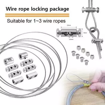 Регулируемый размер проволочного троса с одним/двумя отверстиями, пряжками, зажимом. Проволочный трос из нержавеющей стали 304 используется для подвешивания лампы своими руками, зажим с фиксатором резьбы. type 1