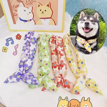 Регулируемый реквизит для фото с цветочным принтом, насыщенные цвета, нарядное декоративное украшение для кошки на шнуровке S красный