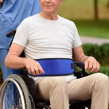 Регулируемый ремень безопасности для инвалидной коляски Ремень безопасности для талии и пояса кресла Ремень безопасности для медицинских устройств Ремень безопасности для детей Уход за пациентами short синий