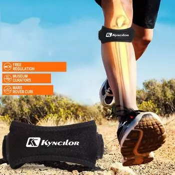 Регулируемый ремень для поддержки коленного сустава, бандаж для поддержки колена, накладки для спорта на открытом воздухе чёрный