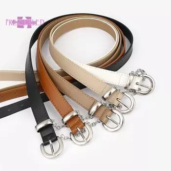 Регулируемый ремень с несколькими отверстиями и пряжкой в стиле хип-хоп, женский ремень из искусственной кожи, панк-цепочка, джинсовый ремень, аксессуар для костюма бежевый