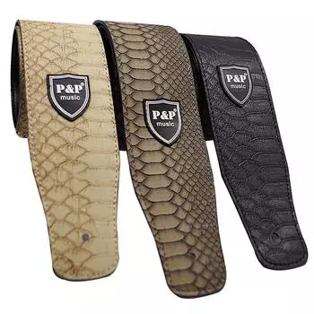 Регулируемый ремешок для гитары из искусственной кожи с рисунком кожи питона для бас-гитары жёлтый