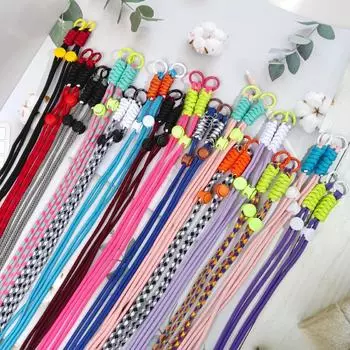 Регулируемый ремешок для мобильного телефона через плечо - крепление на шее, решение для ношения без помощи рук short rope 12cm белый/чёрный