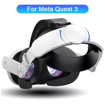 Регулируемый ремешок на голову для сменной гарнитуры Meta Quest 3 VR Элитный ремешок Повышенный комфорт для аксессуаров Meta Quest 3 белый