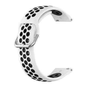 Регулируемый ремешок силиконового браслета для часов Samsung Galaxy Watch (Белый + черный)