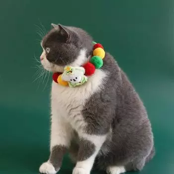 Регулируемый рождественский ошейник для домашних животных, забавные ошейники для кошек, аксессуары для собак, украшения для кошек на Рождество L-Dog