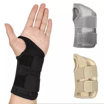 Регулируемый ручной бандаж, спортивный браслет, поддержка запястья, шина, растяжение связок, фиксированная повязка на запястье, 1 шт. left hand S/M чёрный