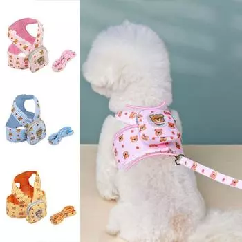 Регулируемый рюкзак с нагрудным ремнем для собак, мультяшный медведь, рюкзак для собак, щенков S синий