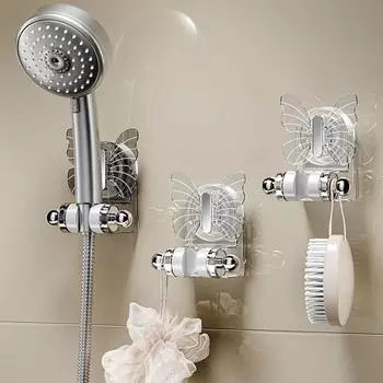 Регулируемый съемный кронштейн для душа на присоске, не требующий перфорации, фиксированное основание для душа, аксессуар для ванной комнаты Transparent