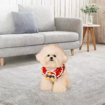 Регулируемый шарф для кошек с рисунком танцующего льва для собак и котят S