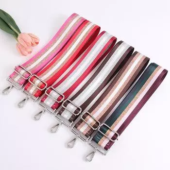 Регулируемый широкий ремень для сумки золотого и серебряного цвета шириной 5 см : Универсальный аксессуар на плечо для женщин. Light Gold Buckle