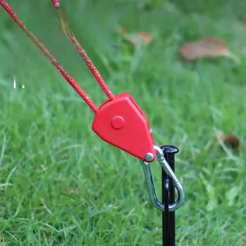 Регулируемый шкив для улицы, держатель для палатки, металлический подъемный шкив, светоотражающая ветровая веревка, толстая веревка для зонта с навесом, 4 мм