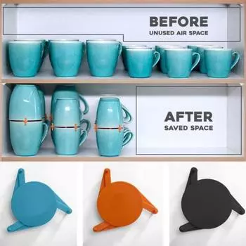 Регулируемый штабелер для напитков, организация кофейных чашек, стаканов, компактный штабелер для напитков, аксессуары для дома оранжевый