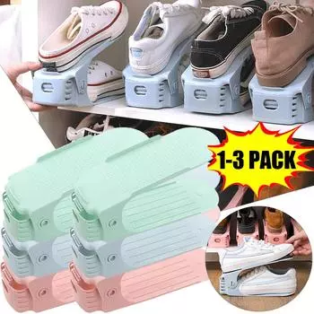 Регулируемый штабелер для обуви, слоты для обуви, органайзер, слоты для обуви, экономия места, двухъярусная полка для обуви, держатель для организации гардероба 1 Pack жёлтый