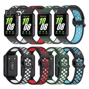 Регулируемый силиконовый ремешок для часов Мягкий сменный водонепроницаемый ремешок для часов для Samsung Яркий ремешок для часов для Galaxy Fit3 Спортивные вечеринки Бизнес черный белый