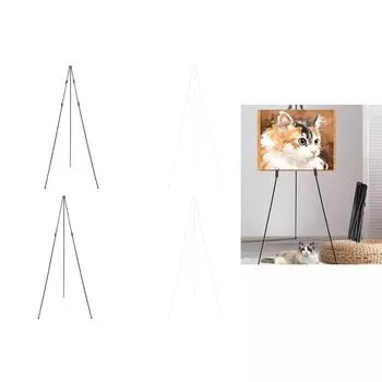 Регулируемый складной мольберт для художников, легко регулируемая стойка для рисования для студентов и профессионалов в области искусства, складная конструкция A чёрный