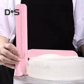 Регулируемый скребок для разглаживания тортов, шпатель для помадки, сглаживатель краев тортов, кондитерский шпатель для пищевых тортов, устройство для выравнивания крема синий