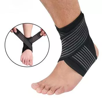 Регулируемый спортивный дышащий бандаж для защиты лодыжки, эластичный бандаж, защита от растяжений, обертка для пяток, спортивный тренажерный зал для ног FreeSize