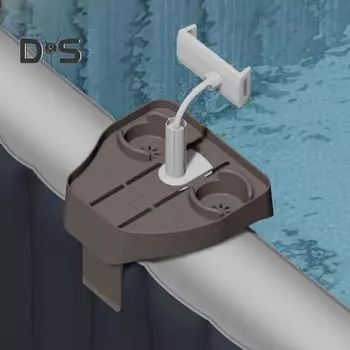 Регулируемый столик-поднос для джакузи с подстаканником, подставкой для телефона для большинства надувных бассейнов, спа, основные аксессуары для джакузи для взрослых серый