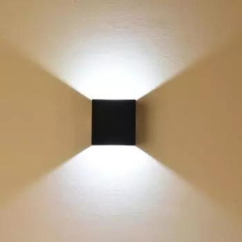 Регулируемый светодиодный настенный светильник мощностью 6 Вт AC85-265V COB Водонепроницаемый алюминиевый куб Настенный светильник для крыльца на открытом воздухе warm light