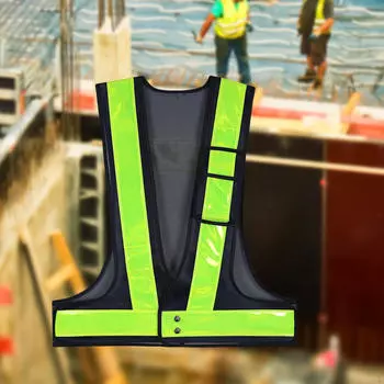 Регулируемый светоотражающий жилет безопасности для активного отдыха чёрный