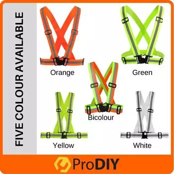 Регулируемый светоотражающий жилет безопасности флуоресцентный зеленый / оранжевый ночной видимости для спорта на открытом воздухе оранжевый