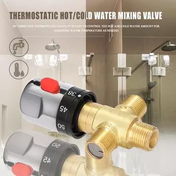 Регулируемый термостатический смеситель для ванной комнаты, латунный смеситель для воды, температура смешивания горячей и холодной воды 3#