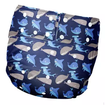 Регулируемый тканевый подгузник для взрослых, моющийся от запаха недержания, удобный дышащий, легко сохнет Dark Blue