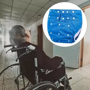 Регулируемый тканевый подгузник для взрослых, моющийся при недержании, пальто из ТПУ, легкосохнущие брюки для нижнего белья Blue