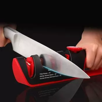 Регулируемый точильный камень 4 ступени Ножи Точильный камень Садовый инструмент Ножи Точилка для ножей красный