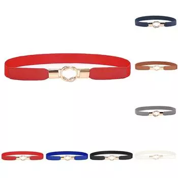 Регулируемый тонкий эластичный пояс Ленивый пояс Эластичный пояс Бесследный джинсовый ремень Женский One Size синий