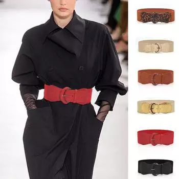 Регулируемый тонкий эластичный пояс Ленивый пояс Эластичный пояс Бесследный джинсовый ремень Женский One Size чёрный