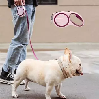 Регулируемый удлиняющий поводок для собак, гибкий поводок для кошек, выдвижной поводок для собак для пеших прогулок S вино красного