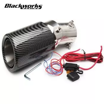 Регулируемый универсальный автомобильный светодиодный глушитель, наконечник трубы, изогнутая автомобильная модифицированная выхлопная труба с одним выходом, хвостовое горло, пылающий свет