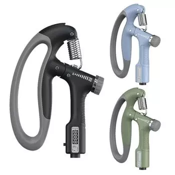 Регулируемый усилитель хвата от 10 до 100 кг, электронный счетный сверхмощный усилитель хвата, тренажер для тренировки мышц запястья, оборудование для фитнеса чёрный