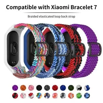 Регулируемый водонепроницаемый эластичный встроенный цельный ремешок из ТПУ для наручных часов для Xiaomi Mi Band 5 6 7