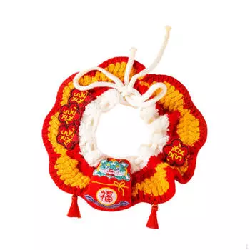 Регулируемый вязаный ошейник для кошки, удобный реквизит для фотосъемки, ручной работы, нагрудник для котенка M