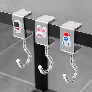 Регулируемый вращающийся съемный крючок для хранения на краю стола, крючки для офисных настольных вещей, крючки для школьных сумок и бутылок с водой A1