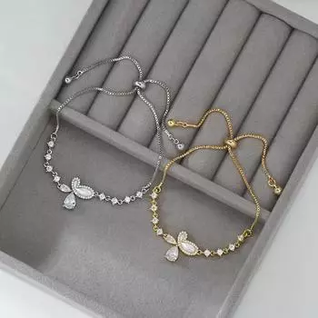 Регулируемый выдвижной браслет циркониевый темпераментный браслет на руку стильный женский браслет-цепочка идеальный подарок на 2024 год